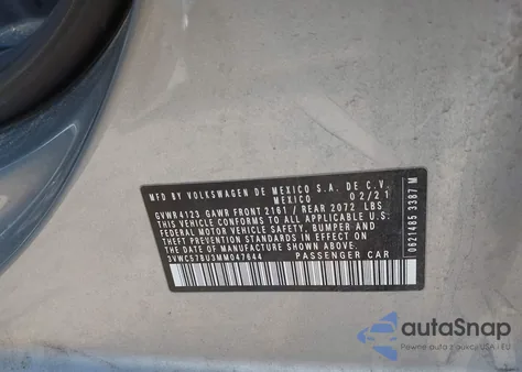 2021 Volkswagen Jetta 1.4T R-Line/1.4T S/1.4T Se z USA, uszkodzony, nr VIN 3VWC57BU3MM047644